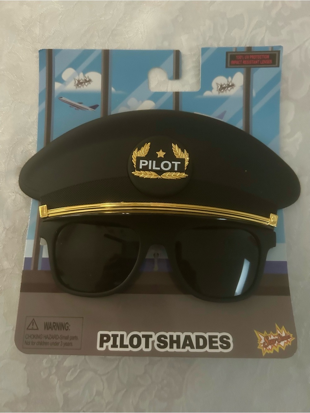 Pilot Shades Sunglasses with Pilot Cap Accent - Black & Gold Children’s